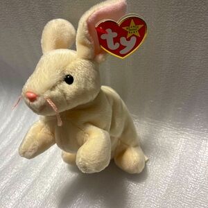 🐇 Ty Original Beanie Baby – Nibbler the Plush Bunny (1998/1999 Tag Error)